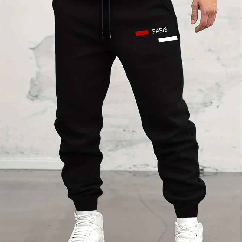 Trendy Pattern Print Drawstring Sweatpants Loose Fit Pants Men's Casual Slightly Stretch Joggers For Spring Autumn Running Jogging
