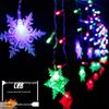 Solar LED Snowflake Icicle String Lights for Outdoor Christmas Decorations
