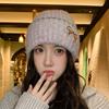 Bow Knitted Wool Hat Autumn and Winter Fashion Ear Hat Women,Winter Hats for Women, Beanies for Women, Hats for Women Winter