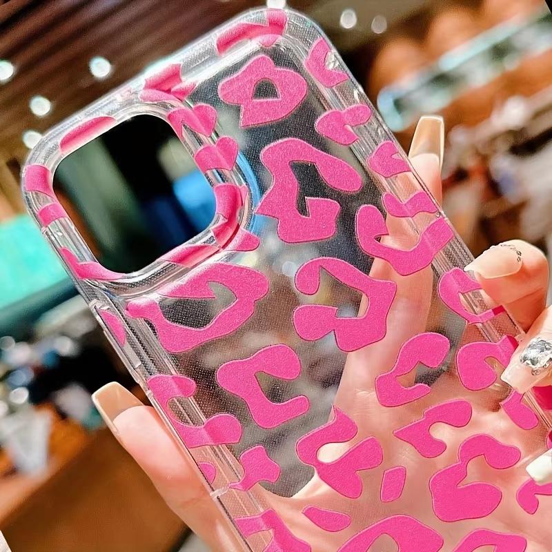Rose Leopard Transparent Pattern Phone Case For iPhone 11 12 13 14 15 16 Pro Max XR X XS Mini 8 7 Plus SE Shockproof Fundas