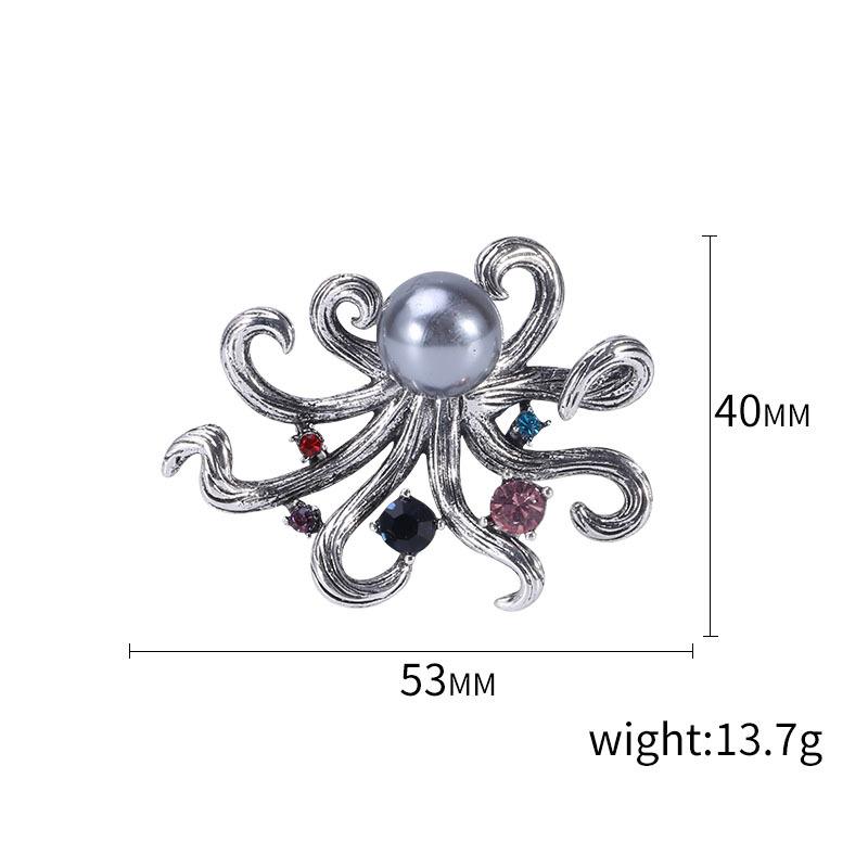 Creative Personality Octopus Octopus Pearl Rhinestone Brooch Clothing Accessories