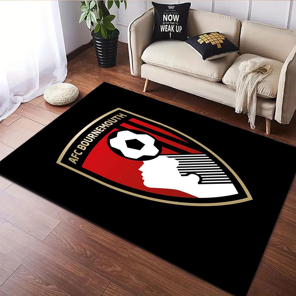 AFC Bournemouth Soccer Crest Design Patterned Carpet, Suitable As a Non Slip Play Mat for the Living Room and Bedroom Sofa