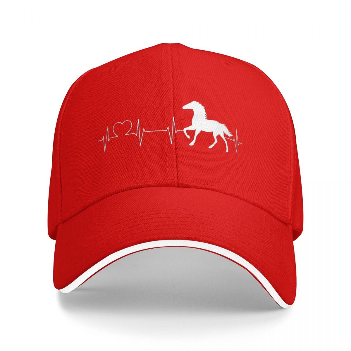 

Horses Heartbeat Graphic Equine Baseball Caps Snapback Baseball Hats Breathable Casual Casquette Outdoor Unisex One Size