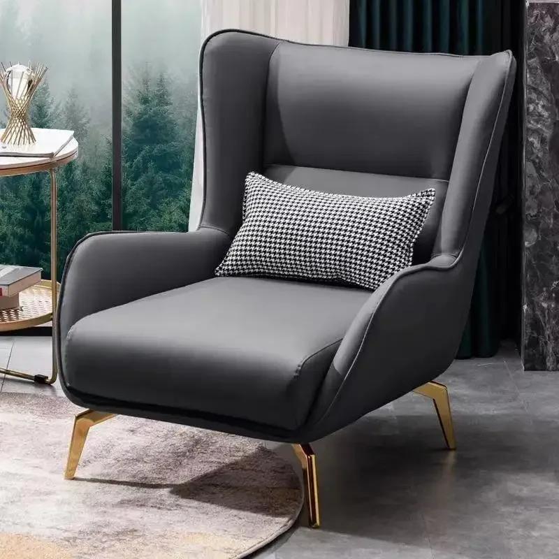 Luxury Nordic Chair Cushion – Modern Leather Armrests, Suitable for Bedroom Lounge & Living Room Furniture