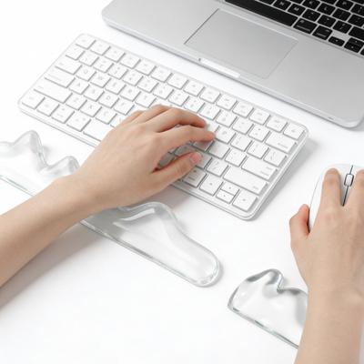 2 Pcs Gel Wrist Rest Set Clear Wrist Pad for Keyboard with Mouse Wrist Rest Ergonomic Hand Wrist Support Pad for Computer Laptop Office Gaming