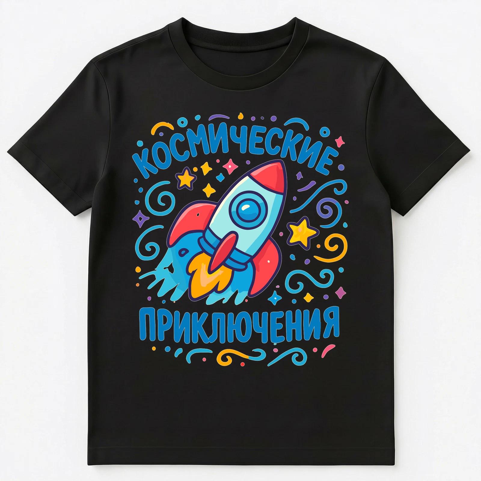 Russian Space Adventure Rocket Design Unisex T-Shirt 4XL