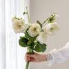 2 Cabezas Flores Artificiales de Peonías Ramas de Peonía Falsas de Seda con Tallo para Ramo de Novia DIY Centros de Mesa de Boda Arreglos Florales
