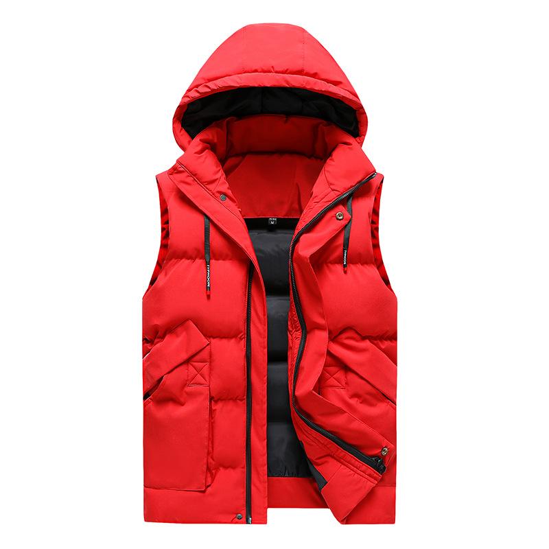 

Большой мужской осенне-зимний пуховый хлопковый жилет с жилетом с капюшоном, мужская куртка-бретелька 8XL красный