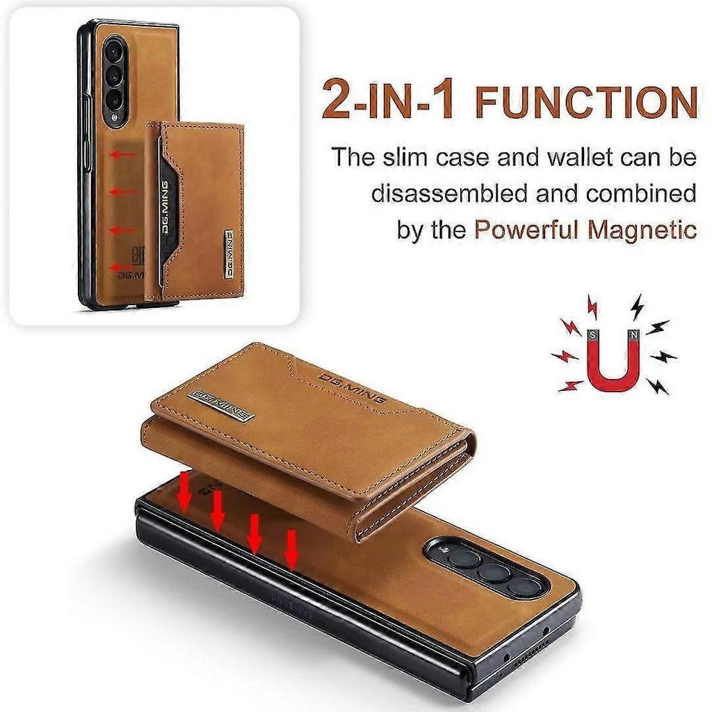 Magnetic Detachable Wallet Case Compatible With Samsung Galaxy Z Fold 5, Pu Leather Cover With Credit Card Cash Holder