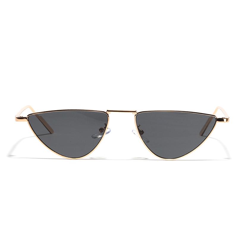 New Triangle Cat Eye Sunglasses Vintage Alloy Sun Glasses Women Unique Elegant Black Gold Shades Oculos Feminino 2024 Summer