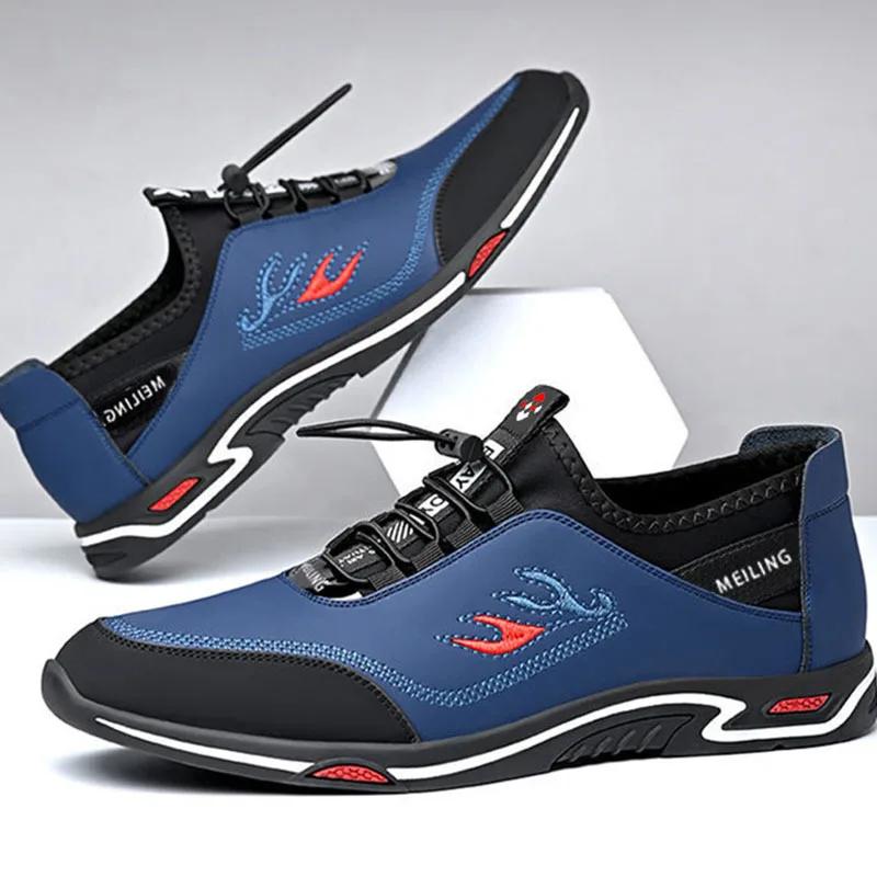 Fashion Men' Casual Canvas Shoes Summer Shallow Leather Shoe Breathable Shoes for Men Outdoor Driving Shoes Original Lace-up Men Loafers