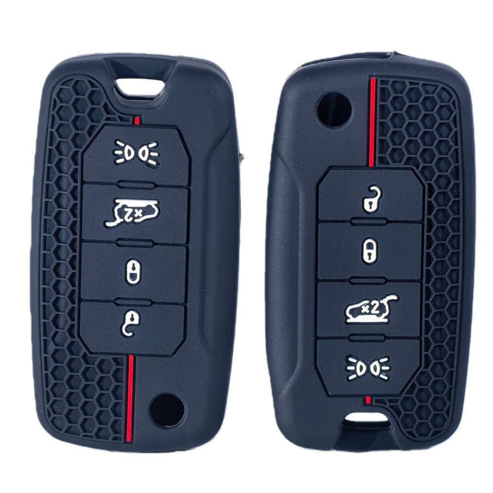 Silikon Autoschlüsselhülle Fob für Jeep Cherokee Compass S Renegade Grand Commander für Dodge Journey Challenger Jcuv Charger