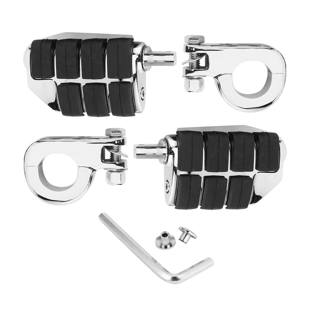 32mm Pair Universal Motorcycle Footrest with Fixing Bracket for Motorbike ATV UTV Scooter