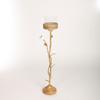 Tall gold candlestick in glamour retro style with porcelain flowers 87cm