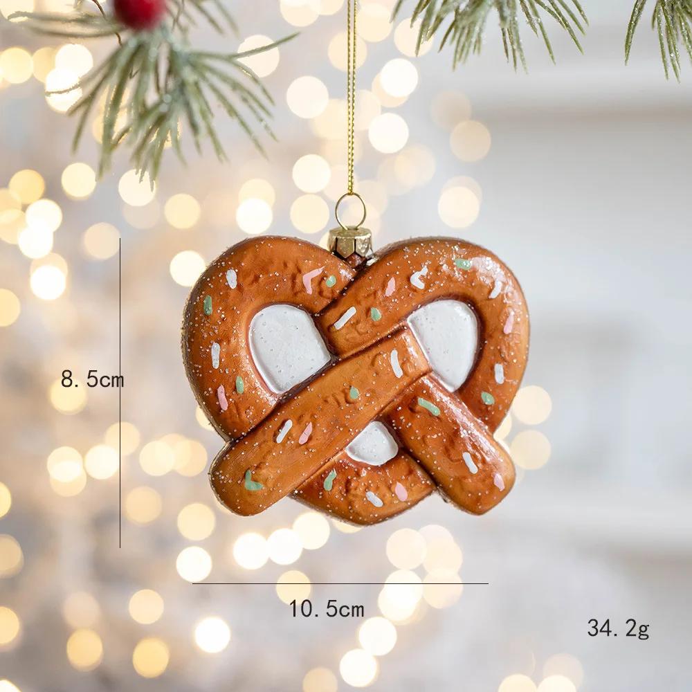 Creative Christmas Cookie Cake Old Man Ice Cream Cone Chef Old Man Donut Gingerbread Man Pendant for Christmas Tree Decoration