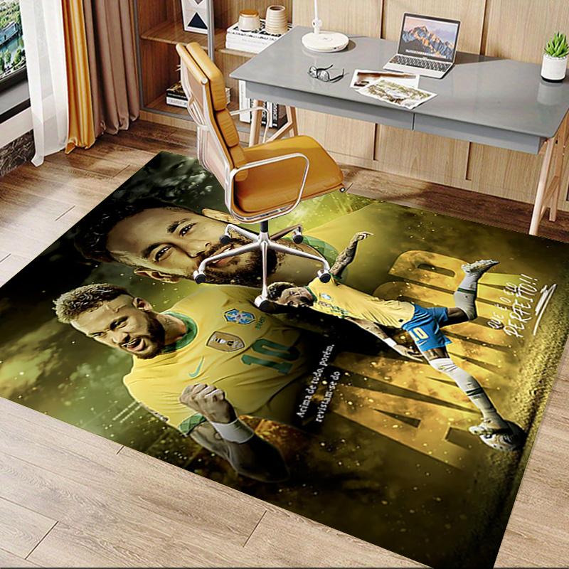 Brazilian Football Legend Carpet For Playroom Bedroom Living Room Sofa Home Decorkids Game Area Rug Nonslip Floor Mat