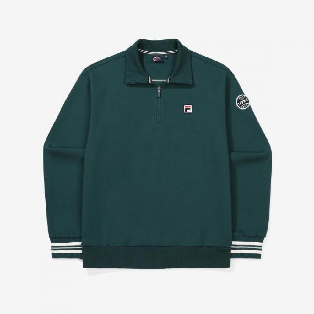 Fila F Box Cotton Blend halF Zip Sweatshirt DARKGREEN/105