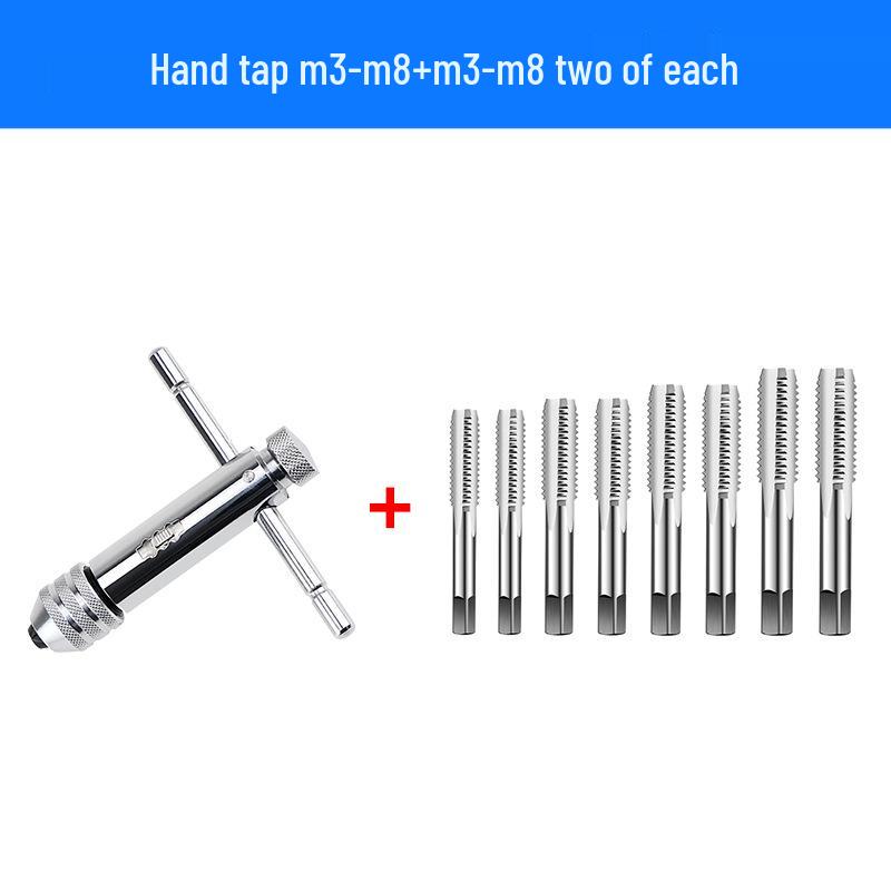 Adjustable Tap Wrench Set - Manual Tapping Tool with Extended Chuck