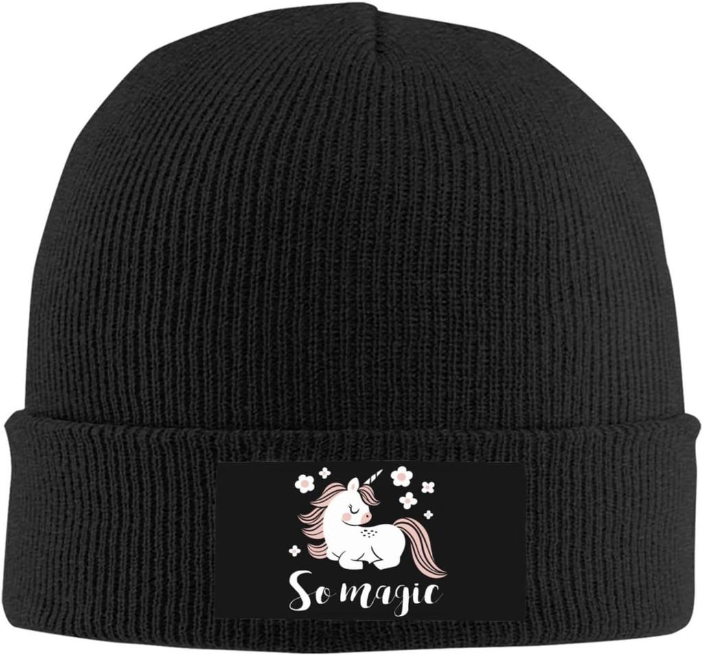 Schwarze Strickmütze Mit Niedlichem Skelett-Aufnäher Winter Warme Mütze Für Unisex Damen Lustiger Gotischer Totenkopf-Print Beanie
