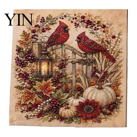 Fall Home Decor Crafts Autumn Faux Pearl Painting Kit, DIY Pumpkin Turkey Art Easy Craft Kits for Kids Sunflower 3D Wall Kit Handmade Harvest Season