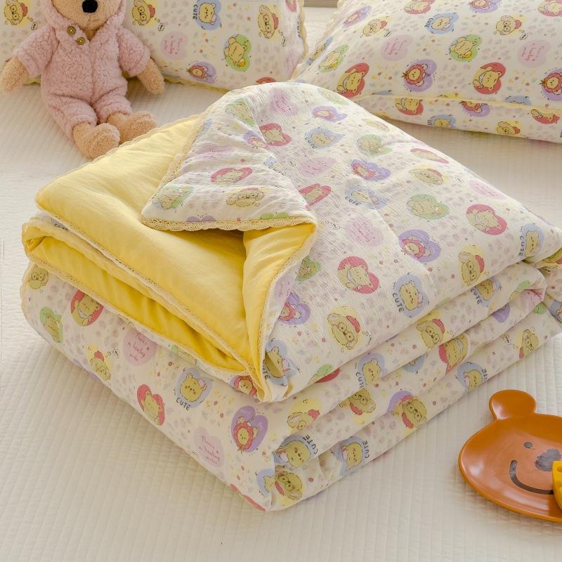 New Sweet Printed Air-Condition Blanket Soft Skin-Friendly Quilted Quilt Breathable Cooling Summer Comforter Queen King Beds