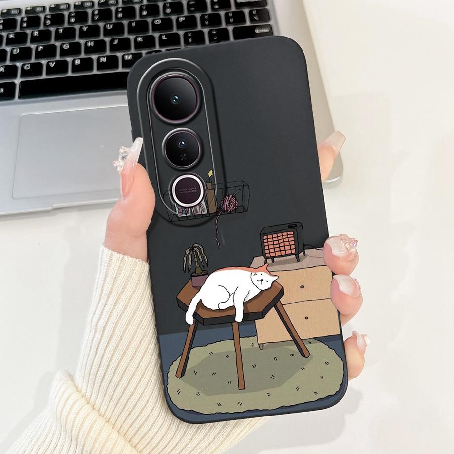 Für Vivo V50 Lite 4G 5G V50 5G Handyhülle Silikon Weiche Rückabdeckung Für Vivo V2441 V2427 Bumper Drache Katze Blume Schmetterling Capa