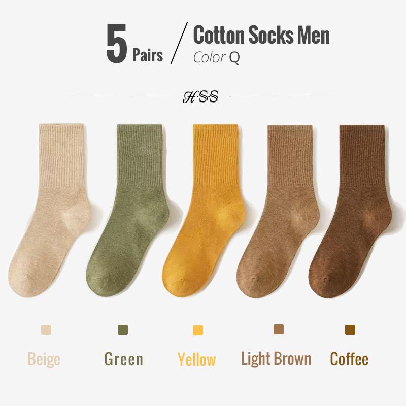 5/10 Paires Chaussettes 95% Coton Peigné Homme Business Robe Chaussettes Longues Douces Respirantes Printemps Été Chaussettes Colorées Pour Homme 5 Paires/Lot