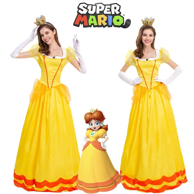 Pink Princess Daisy Dress Set For Super Mario Fans
