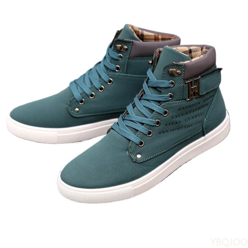 Fashion Spring New Fashionable Versatile Men's Casual Comfortable Shoes High Top Canvas Shoes Sneakers Man Lace-Up Breathable Men Flats