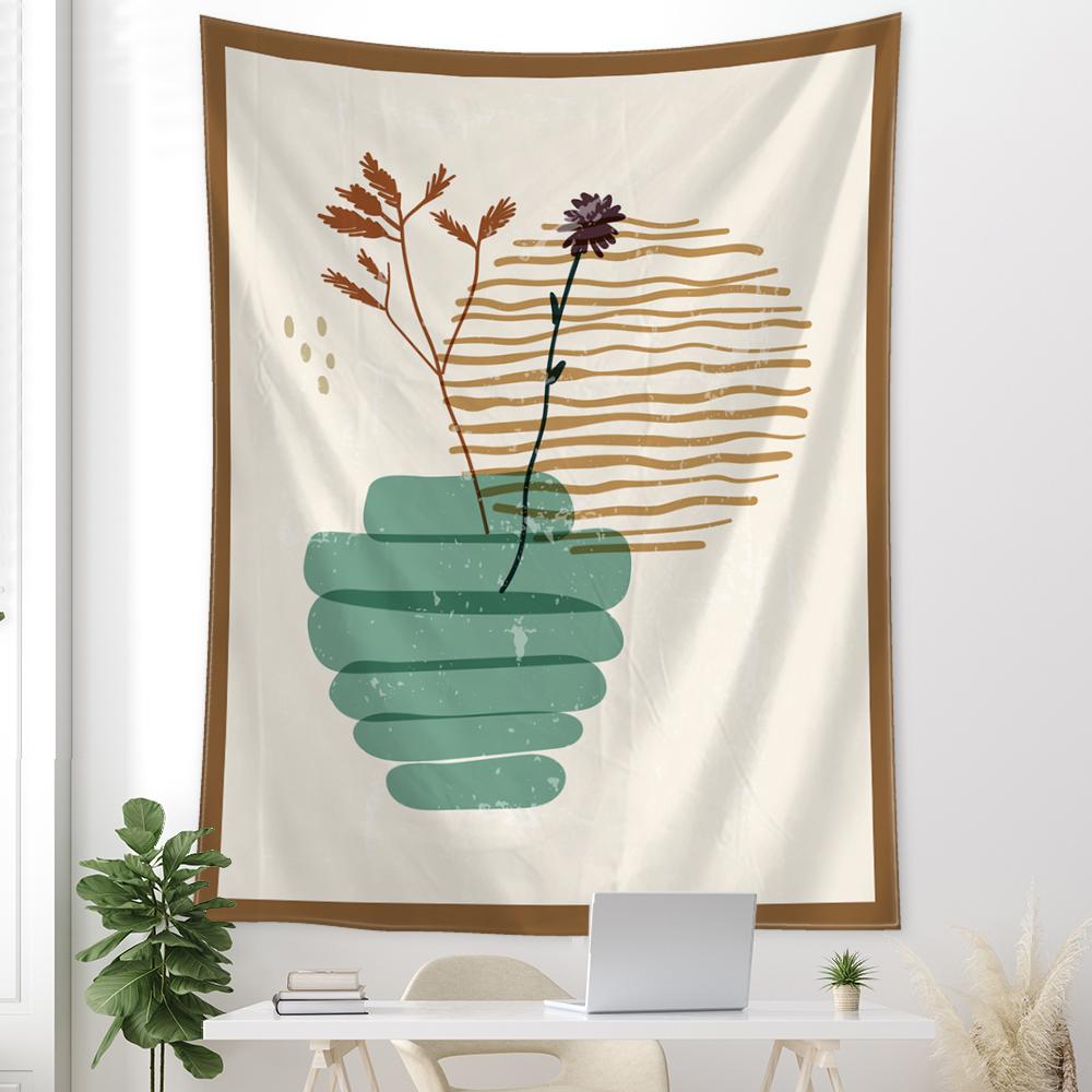 Tapestrie Ilustrație Abstractă Agățat de Perete Vrăjitorie Misterios Minimalist Hippie Pânză de Fundal Decor Acasă