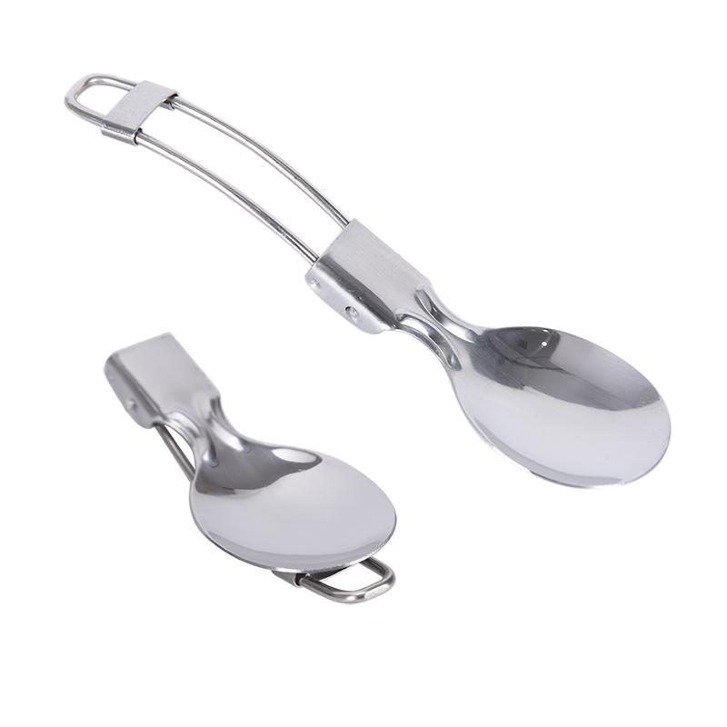 Folded Spoon Spork Outdoor Tableware Camping Cookware Folded Flatware For Picnic