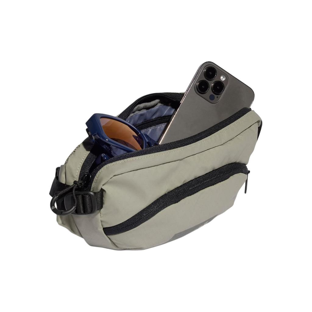 Adidas Layered Polyurethane One Shoulder Fanny Pack Regular Unisex Pebble Silver Gray & Black & Gray IQ0906