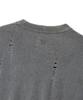 ULKIN Traditionally Dyeing Persimmon, Ink Damaged Round Neck Knit_Gray