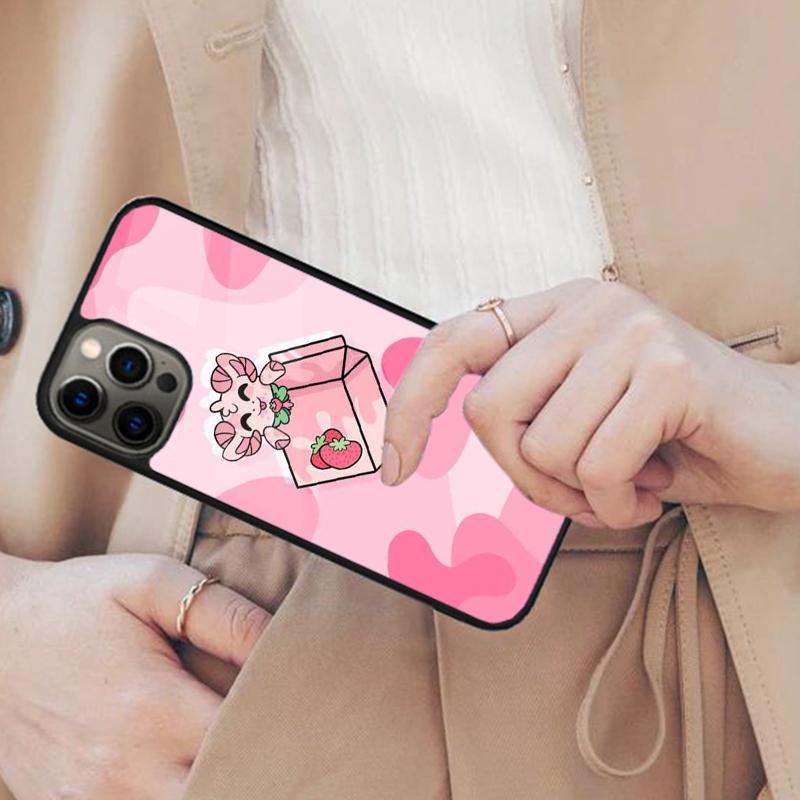 

Cute Strawberry Milk Box Magnetic Phone Case For APPLE iPhone 17 Air 16 14 13 12 Pro Max 15 Plus Charge With MagSafe Cover iPhone 13mini