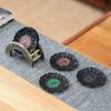 Japanese style cup holder, alloy tea cup pad, circular insulation pad, retro kung fu tea cup holder, tea ceremony accessories