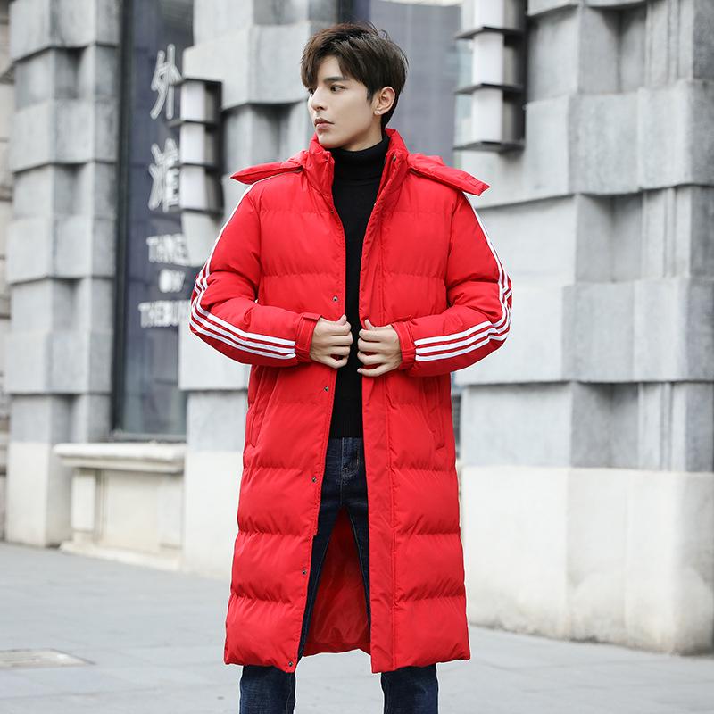 2021 Winter Men`s Knee-Length Thickened Cotton