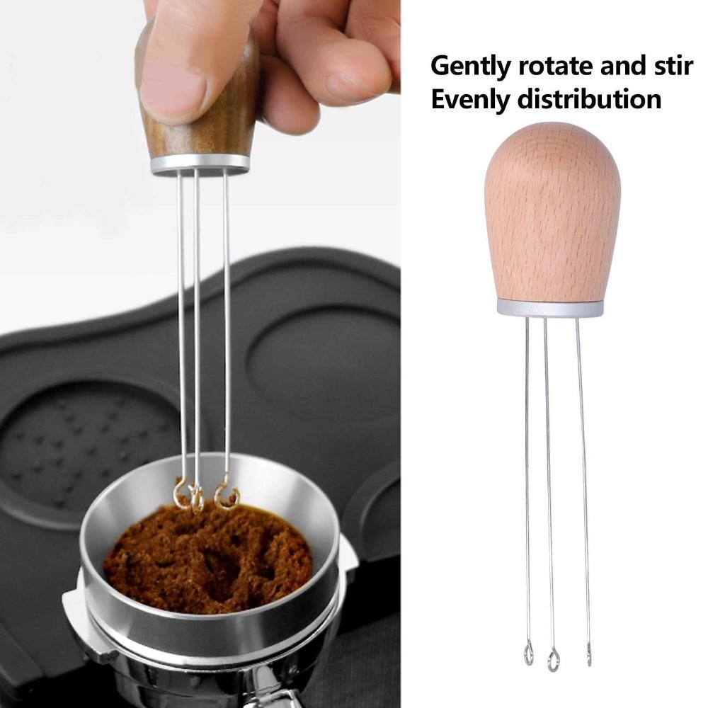 304 Stainless Steel Needles Coffee Powder Distributor Arc Design Coffee Leveler Tool  For Barista