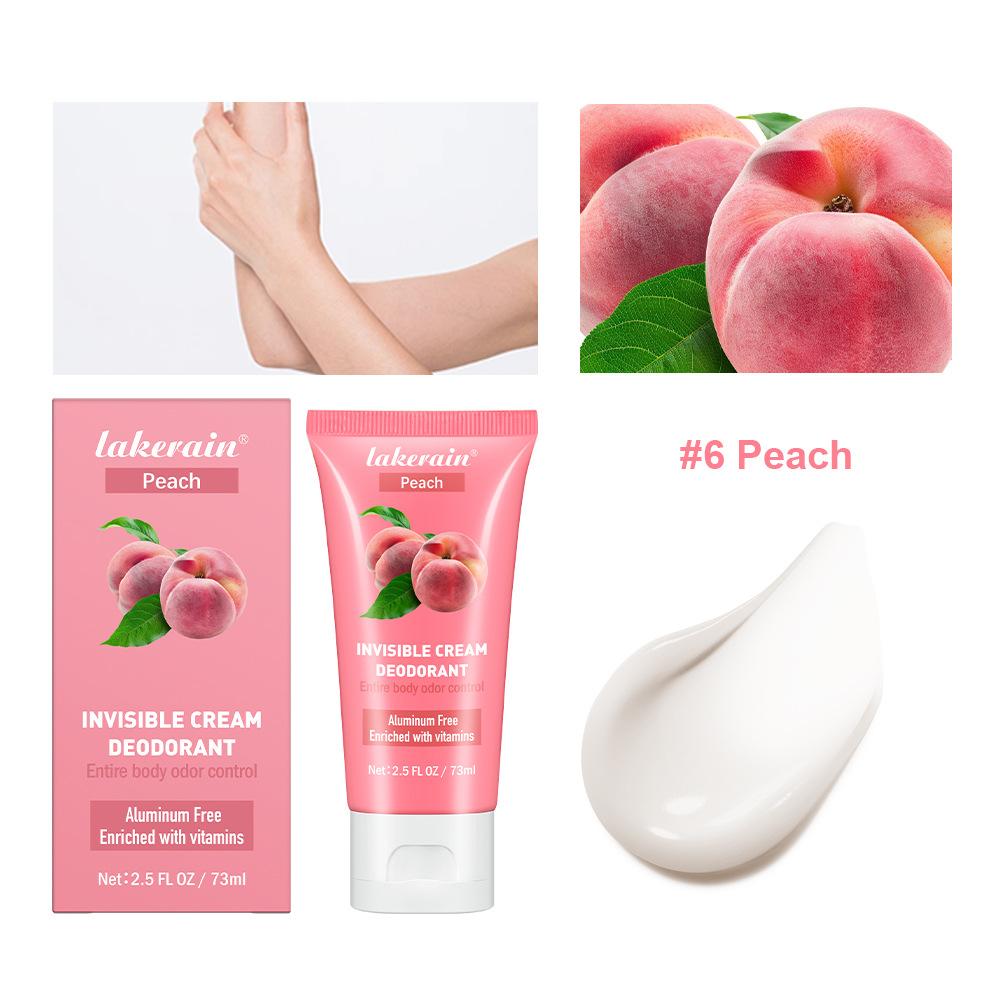 6 druhů dámského deodorantu s ovocnou příchutí vhodného pro osvěžení pokožky pod tělem a podpaží, pro radost z léta