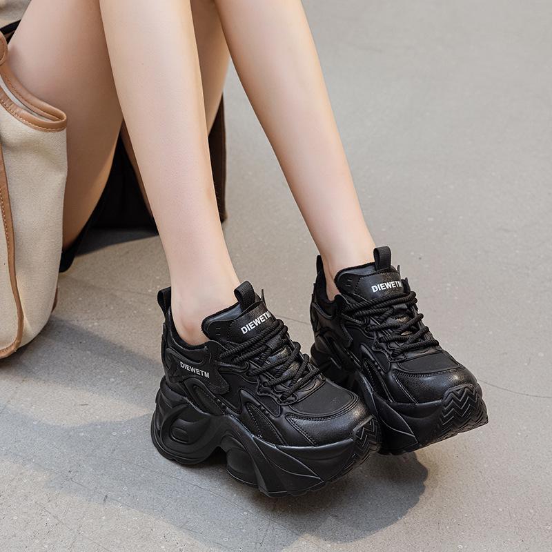 

10cm Women s Sporty Dad Shoes - 2025 Autumn/Winter Low-Top Thick Sole Trendy Casual Shoes 38