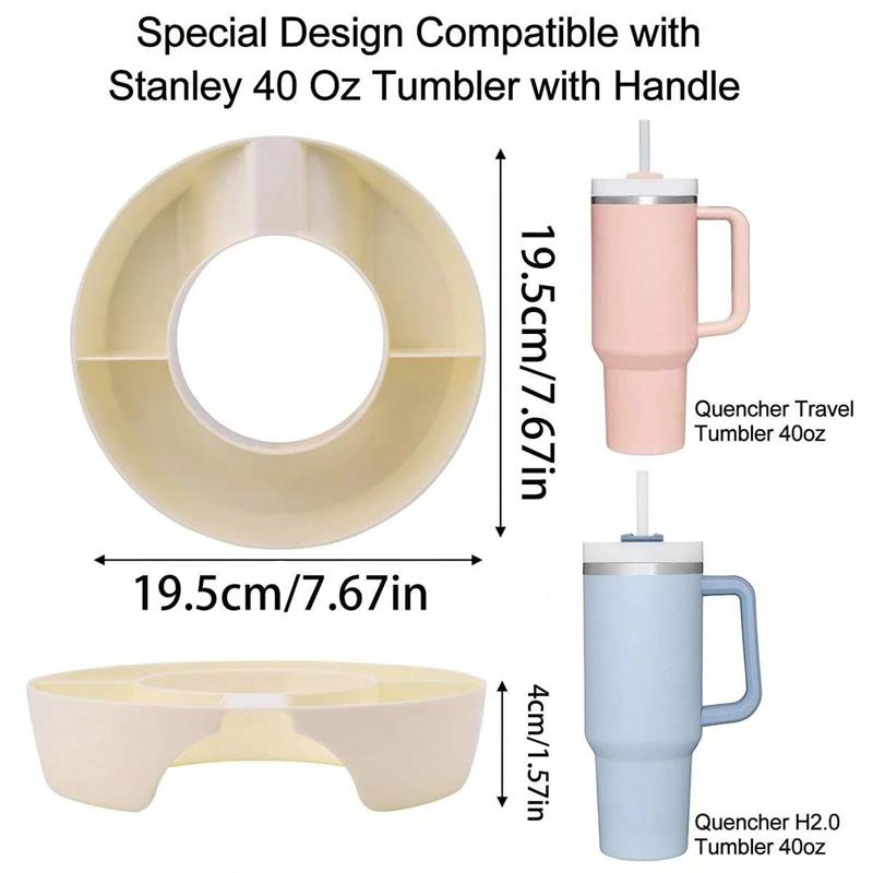 1PC Snack Schüssel Platten Reusable Für Stanley Tumbler Tasse 40Oz Zubehör Kompatibel Fach Teiler Container Lebensmittel Halter Outdoor