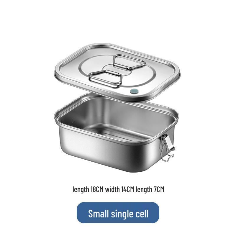 304 Stainless Steel Bento Lunch Box with Lid & Handle - Portable, Sealed Meal Container for Students & Office Workers