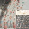Gold Stamped Blooming Red Peony 3D Self-Adhesive Nail Art Stickers Lily Magnolia Camellia Daisy Rose Manicure Decals