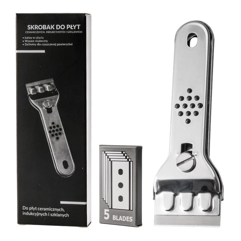 Multi-Functional Cleaning Scraper for Kitchen, Tile, Wall, Floor, and Glass Stains 78g Boxed Scraper + 5 Blades