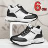 Men Casual Leather Elevator Shoes Hidden Heels Sports Heightening Shoes For Man Increase Insole 6CM Height Shoes Lift Sneakers