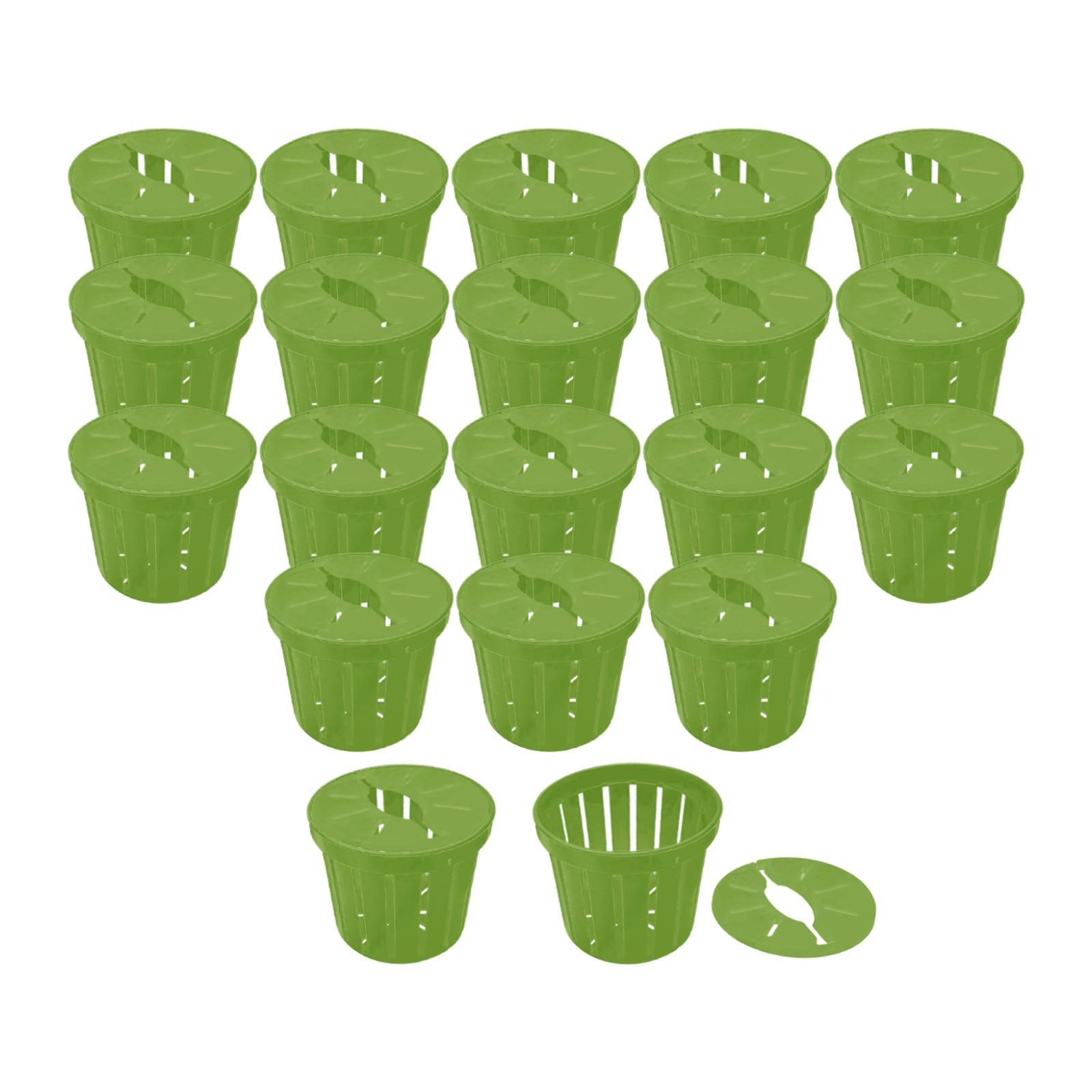 

20Pcs Net Pots for Hydroponics Outdoor Planting Grow Basket Porous зелёный