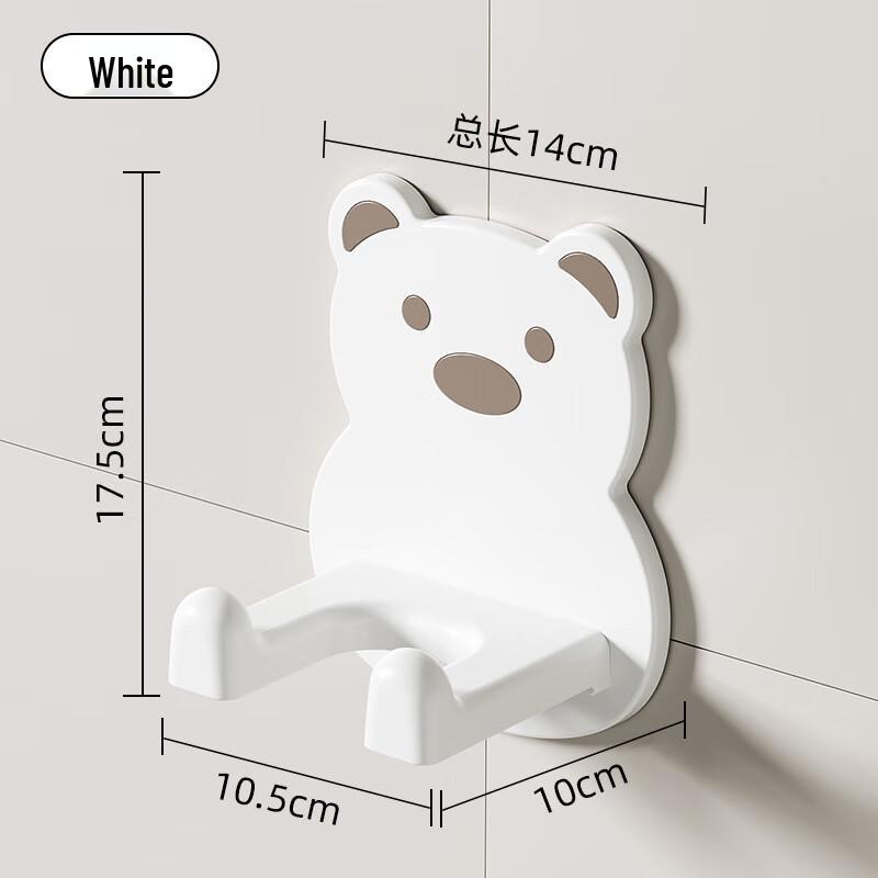 Cartoon Wall-Mounted Hair Dryer Holder with Storage Shelf