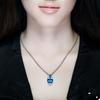 Rhine River Blue Topaz and Sapphire Sterling Silver Pendant Necklace for Women