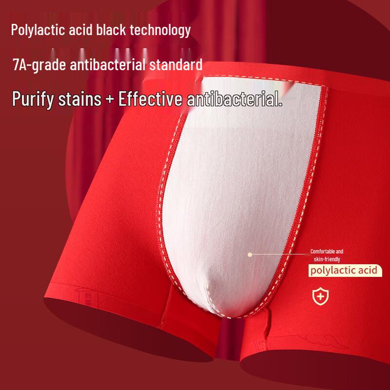 Men's Red Lucky Briefs - Antibacterial Breathable 3-Pack