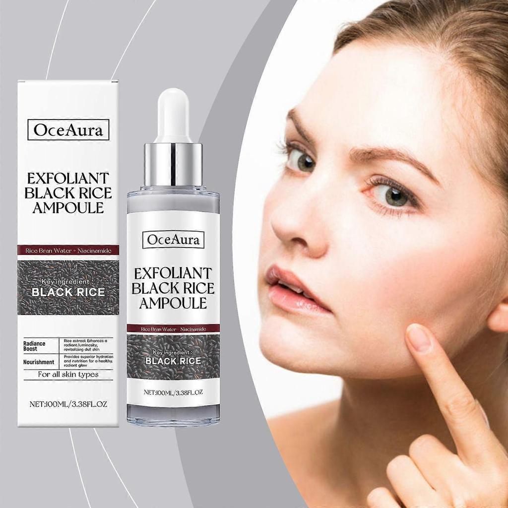 Black Rice Brightening And Exfoliating Liquid, Face Cleanser Exfoliating Ampere Facial Essence To Soften Skin