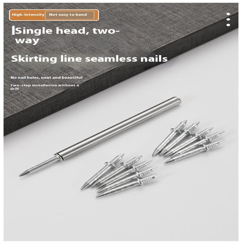 50/100 Stück Stück Doppelkopfnägel Nahtlose Nägel Sockelleistenfaden Nahtloser Nagel Ohne Spuren Metall Rostfeste Nägel Holz Spurlos